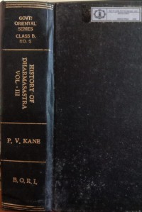 Image of Government Oriental Series Class B, No. 6 : History of Dharmasastra Vol. III
